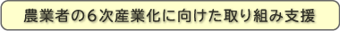 農業者の６次産業化に向けた取り組み支援
